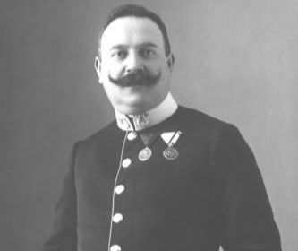 Photo of Czech composer Julius Fucik in military uniform.
